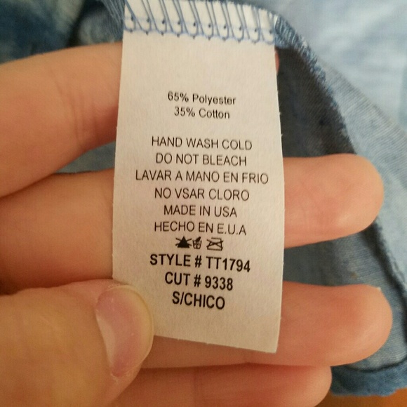 Blue denim tie-dye applique tank - Picture 5 of 8